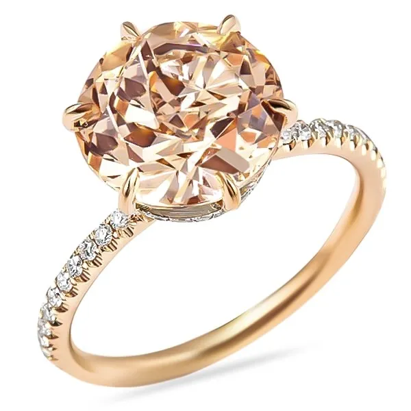 round morganite two tone signature wrap ring
