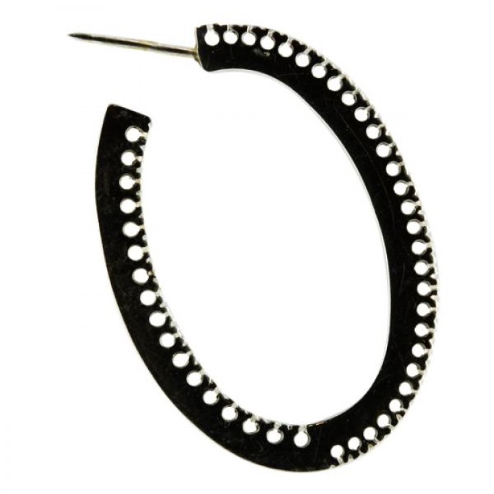 DIAMOND 18K WHITE GOLD HOOP EARRINGS