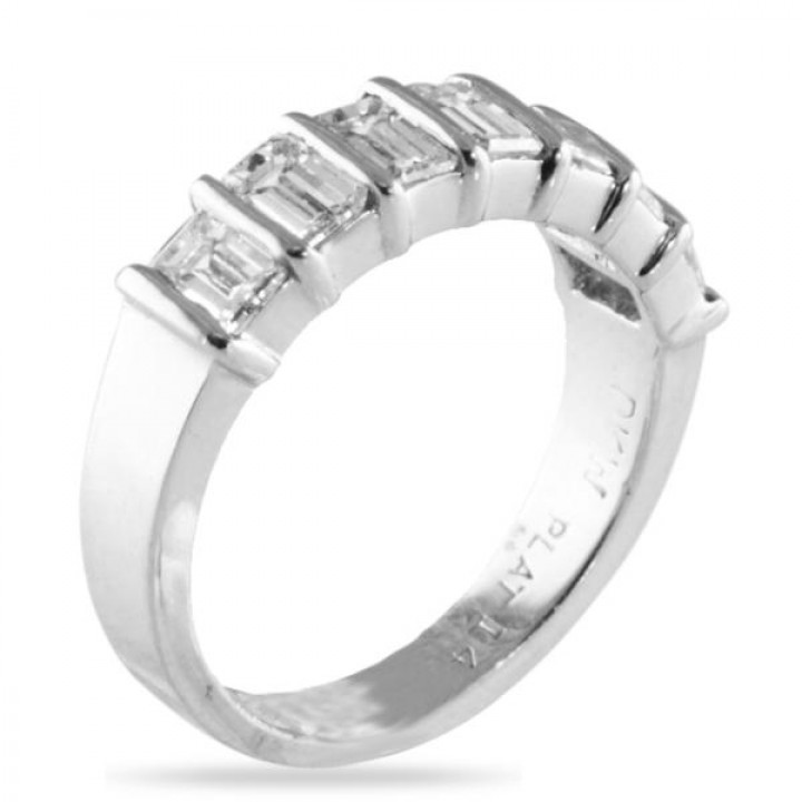 1.75 CT SEVEN STONE EMERALD DIAMOND WEDDING BAND 