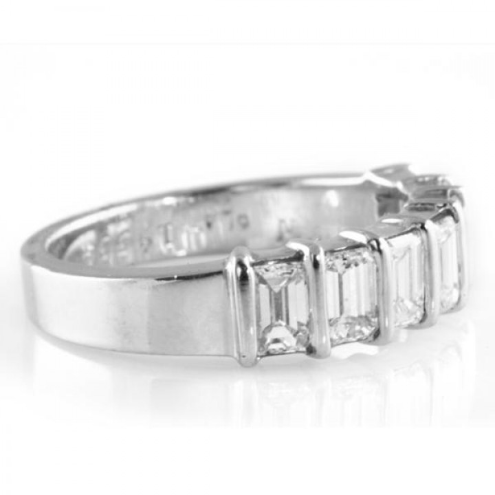 1.75 CT SEVEN STONE EMERALD DIAMOND WEDDING BAND 