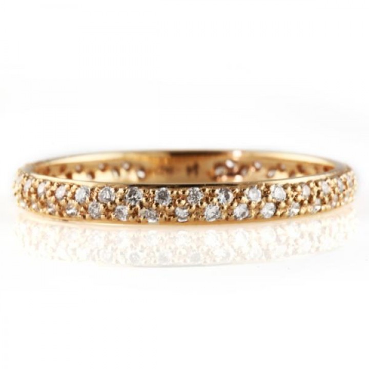 .42 CT DIAMOND TWO-ROW ROSE GOLD ETERNITY BAND 