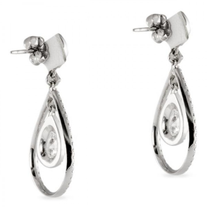 DIAMOND 18K WHITE GOLD EARRINGS