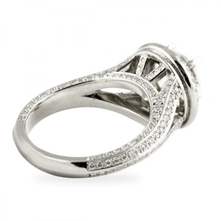 Round Diamond Halo with Details Engagement Ring