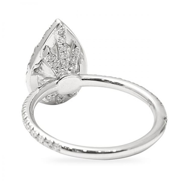 PEAR SHAPE MICRO PAVE HALO ENGAGEMENT RING
