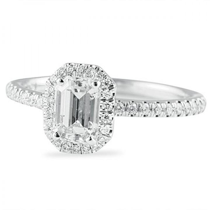 .84 carat Emerald Cut Diamond 14K White Gold Engagement Ring
