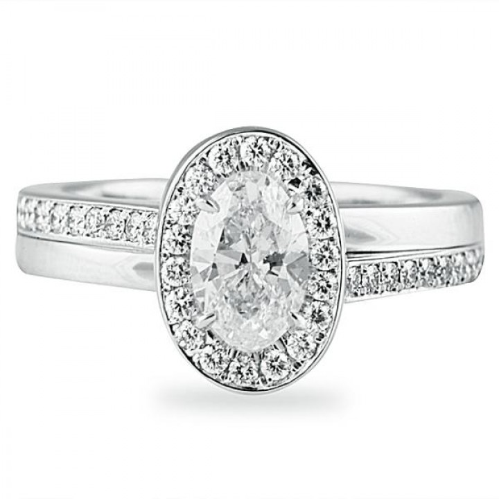 .84 carat Oval Cut Diamond 14K White Gold Engagement Ring