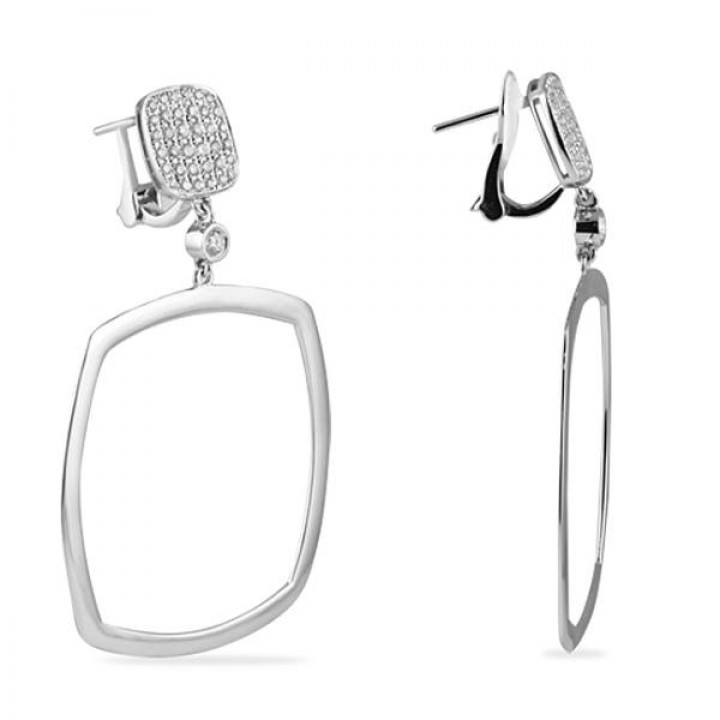 DIAMOND 18K WHITE GOLD DIAMOND EARRINGS