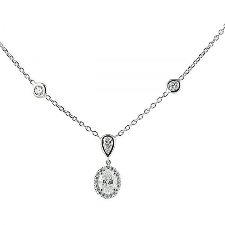 0.73 Carat Oval Diamond Pendant Necklace