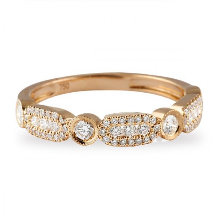 DIAMOND 18K ROSE GOLD WEDDING BAND RING