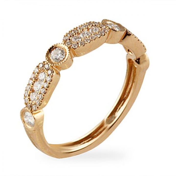DIAMOND 18K ROSE GOLD WEDDING BAND RING