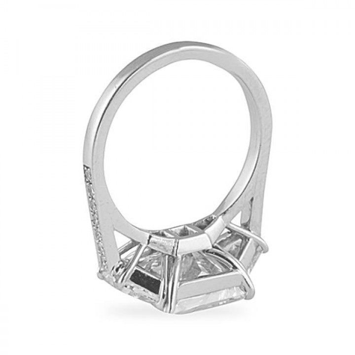 4.01 carat Princess Cut Three-Stone Engagement Ring