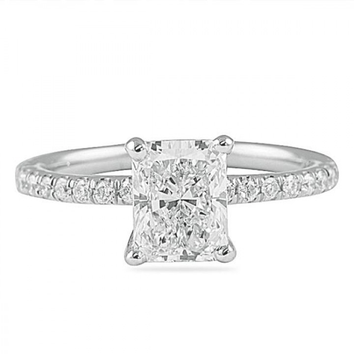 1.01 ct Radiant Cut Diamond Platinum Engagement Ring
