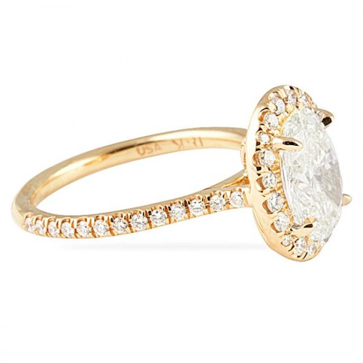 1.55 ct Oval Diamond Rose Gold Engagement Ring