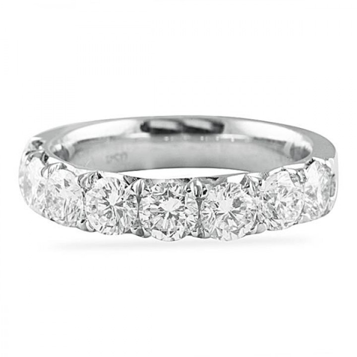 large diamond halfway pave wedding band