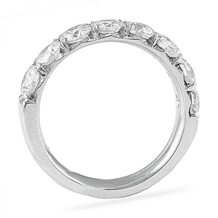 large diamond halfway pave wedding band