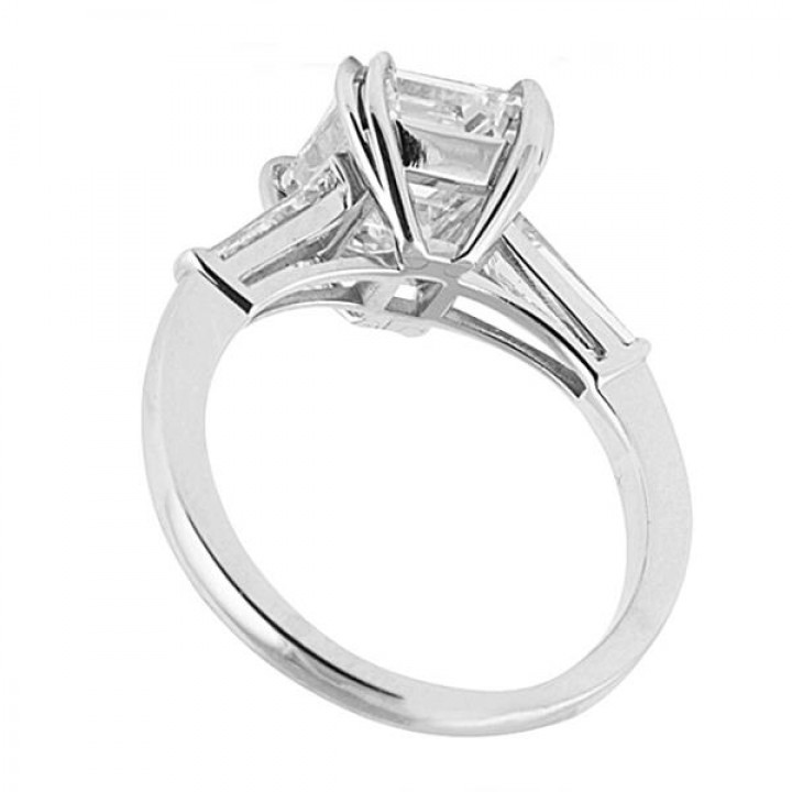 3.03 carat Emerald Cut Diamond Three-Stone Engagement Ring