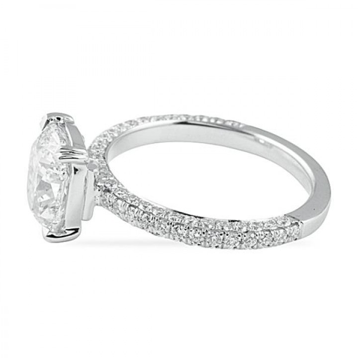 2.40 Carat Cushion Cut Platinum Engagement Ring