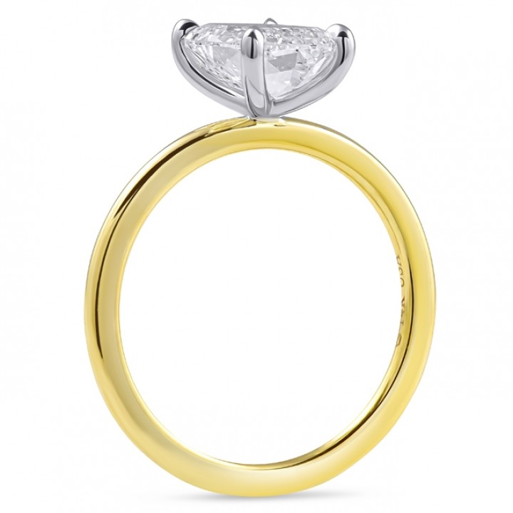 1.90ct Hybrid Step Cut Solitaire Engagement Ring flat