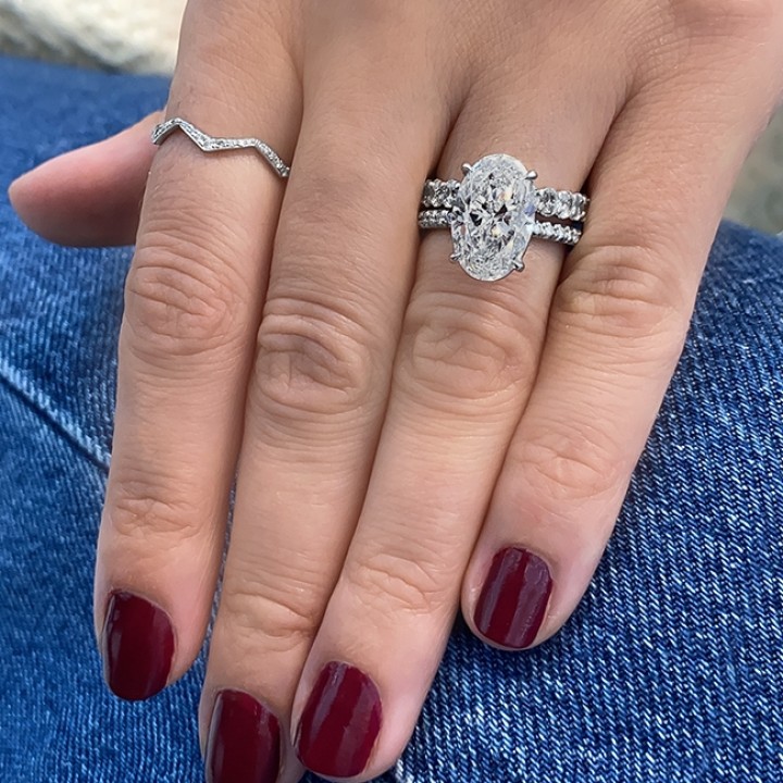 4.01 carat Oval Diamond Engagement Ring flat