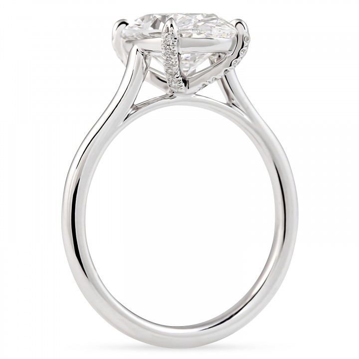 2.75 Carat Oval Shape Lab Diamond Solitaire Ring flat