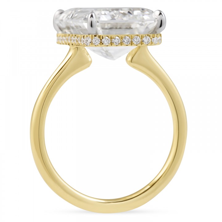 8.31 Carat Emerald Cut Lab Diamond Solitaire Ring flat