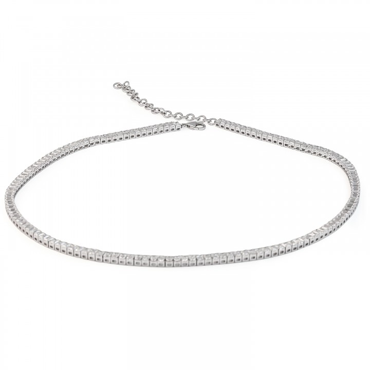 17 carat TW Emerald Cut Lab Diamond Tennis Necklace
