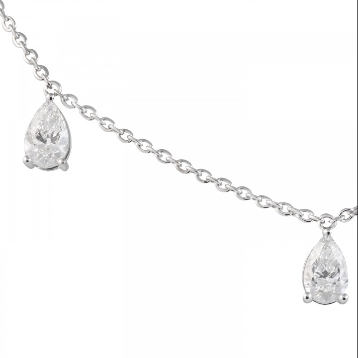 Floating Pear Shape Lab Diamond Necklace