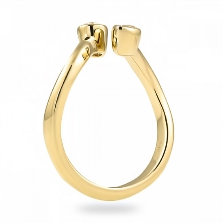 Toi Et Moi Pear Shape Yellow Gold Ring flat