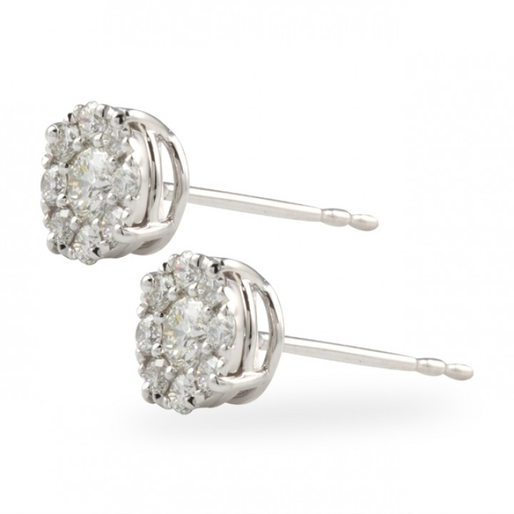 diamond cluster stud earrings