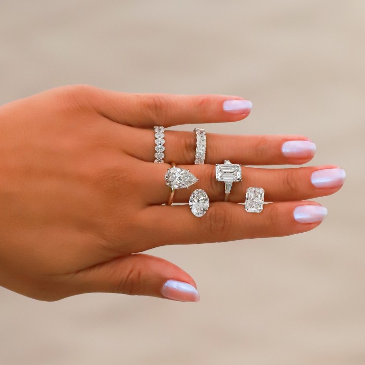 4.34 carat Pear Lab Diamond Solitaire Ring flat