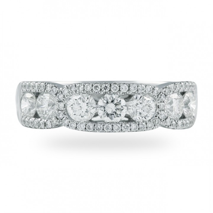 1.34 CT FLOATING DIAMOND WEDDING BAND 