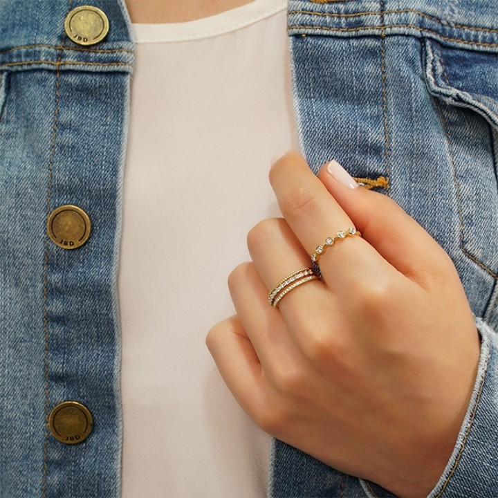 Five-Stone Bezel Set Ring flat