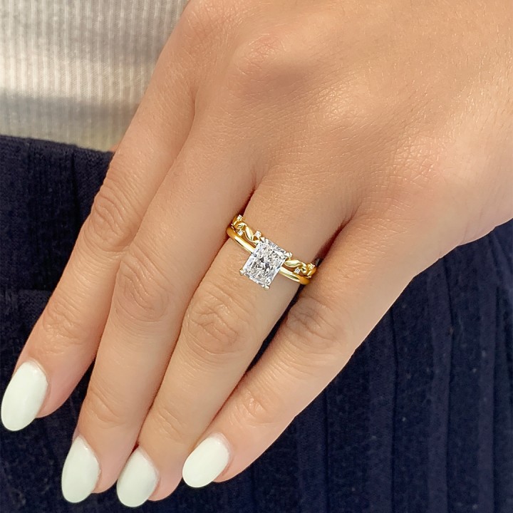 1.51ct Radiant Cut Diamond Solitaire Engagement Ring front