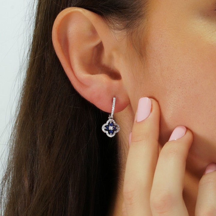 DIAMOND AND SAPPHIRE EARRINGS