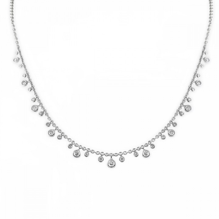Dangling Bezel Set Diamond Necklace