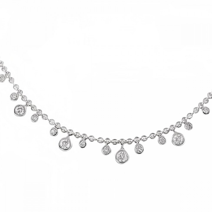 Dangling Bezel Set Diamond Necklace