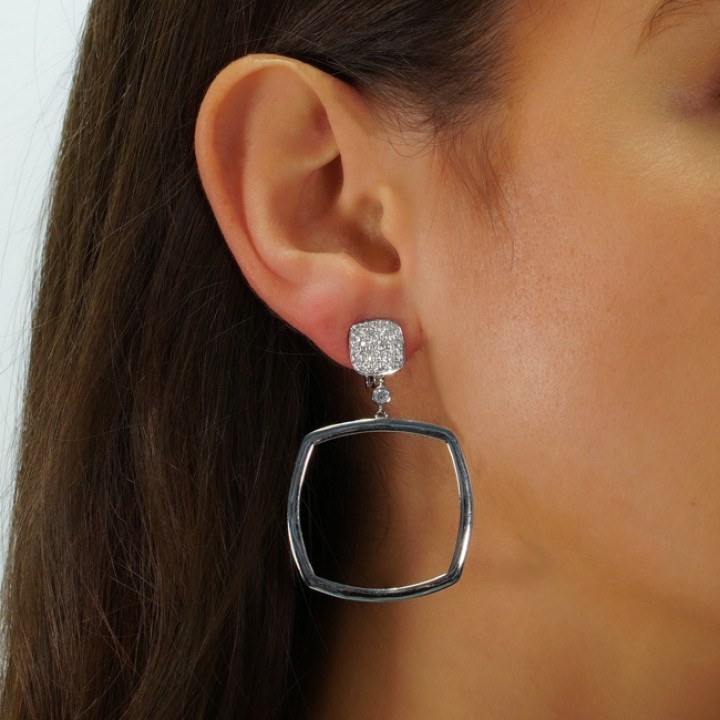 DIAMOND 18K WHITE GOLD DIAMOND EARRINGS