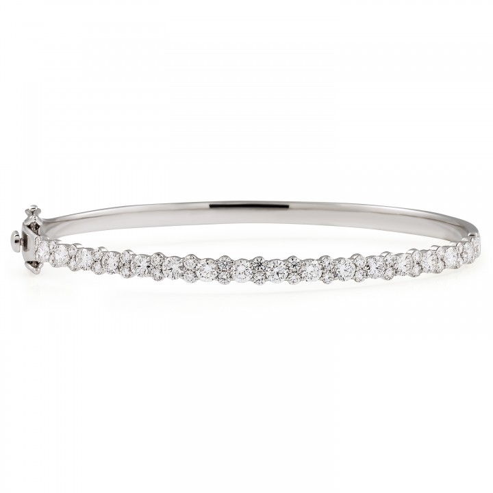 2.61 carat Lab Diamond Cluster Bangle Bracelet flat