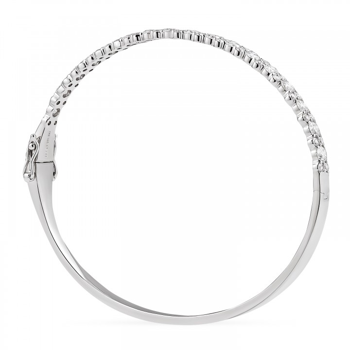 2.61 carat Lab Diamond Cluster Bangle Bracelet flat