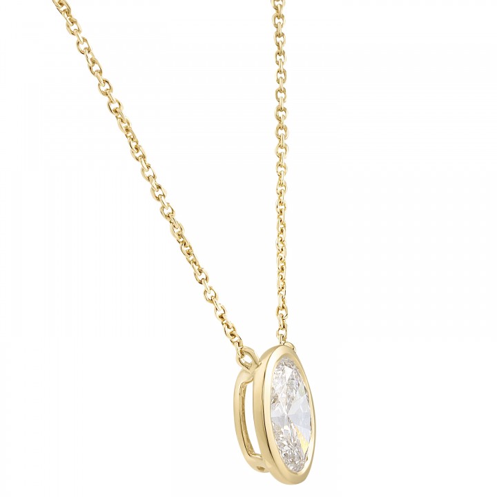 1.55 carat Oval Lab Diamond Bezel Pendant wg