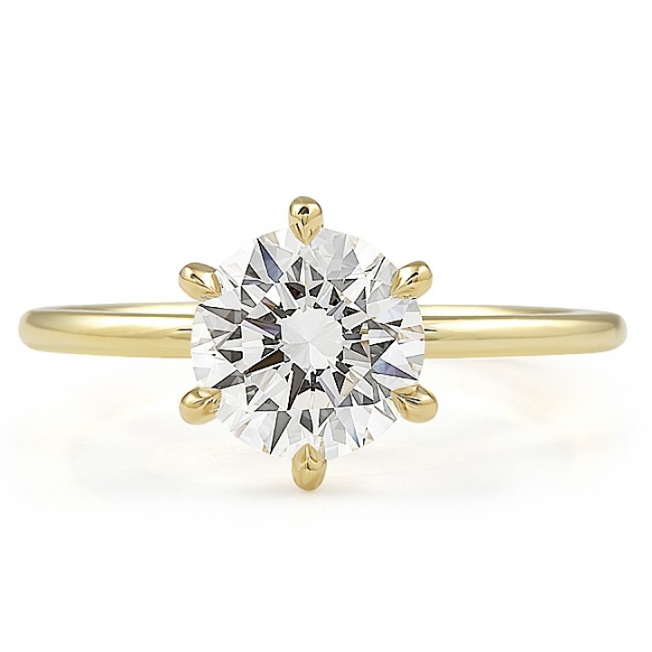 1.73 carat Round Lab Diamond Solitaire Super Slim Ring top