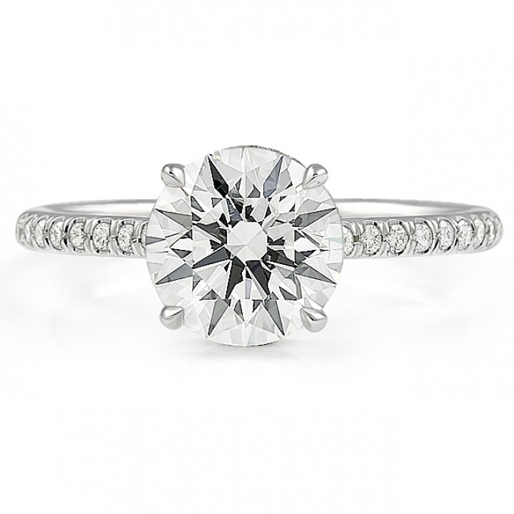 1.7ct Round Lab Grown Diamond Engagement Ring top