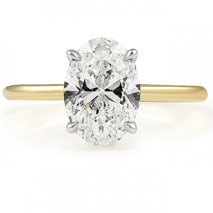 1.78ct Oval Lab Diamond Solitaire Engagement Ring top