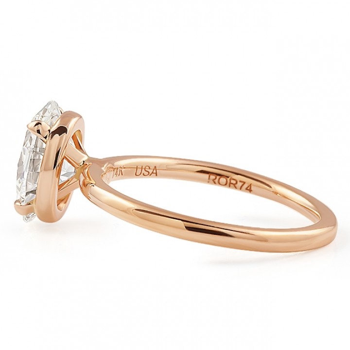 1.73ct Oval Lab Diamond Rose Gold Solitaire Ring top