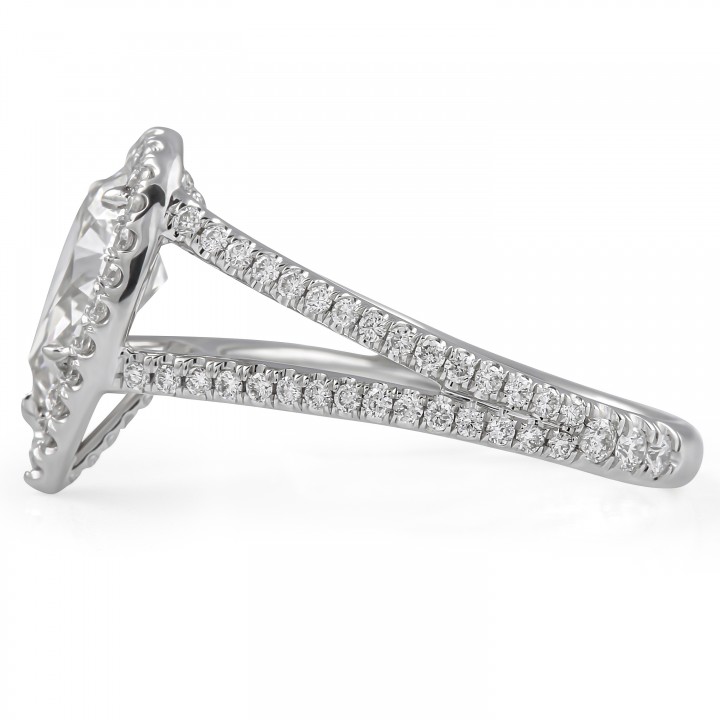 1.24 carat Pear Shape Lab Diamond Halo Ring flat