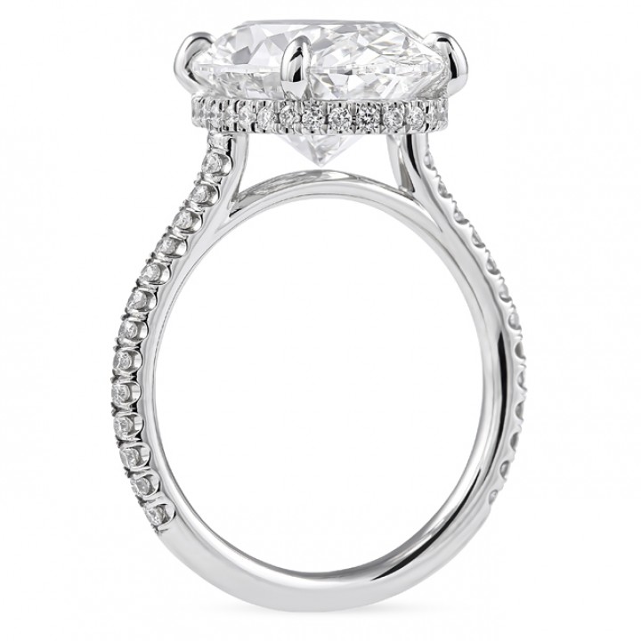 6.53 carat Oval Lab Diamond Signature Wrap Engagement Ring flat