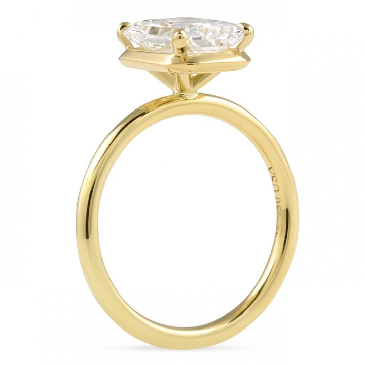 2.24 carat Radiant Cut Lab Diamond Solitaire Hidden Halo™ Ring flat