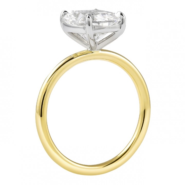 2.80 carat Cushion Cut Lab Diamond Solitaire Ring flat