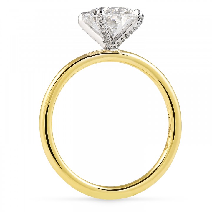2.06 carat Oval Lab Diamond Pave Prong Ring flat