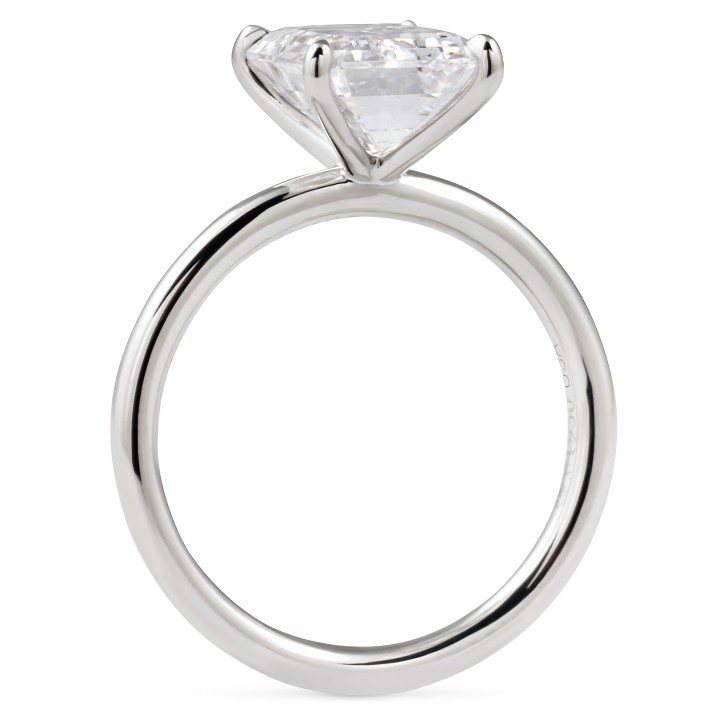 3.09 carat Emerald Cut Lab Diamond Solitaire Ring flat